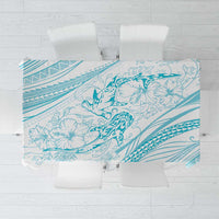 Sharks Couple Dreamy Polynesians Floral Sea Tablecloth Turquoise LT7 Turquoise - Polynesian Pride