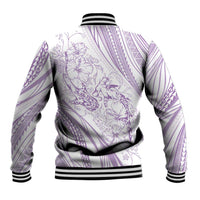 Sharks Couple Dreamy Polynesians Floral Sea Baseball Jacket Lilac - Polynesian Pride