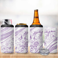 Sharks Couple Dreamy Polynesians Floral Sea 4 in 1 Can Cooler Tumbler Lilac LT7 - Polynesian Pride