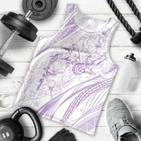 Sharks Couple Dreamy Polynesians Floral Sea Men Tank Top Lilac - Polynesian Pride