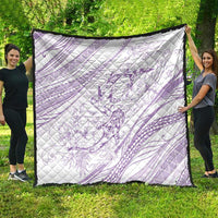 Sharks Couple Dreamy Polynesians Floral Sea Quilt Lilac LT7 - Polynesian Pride