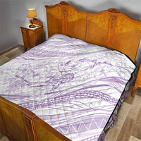 Sharks Couple Dreamy Polynesians Floral Sea Quilt Lilac LT7 - Polynesian Pride