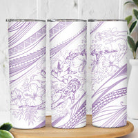 Sharks Couple Dreamy Polynesians Floral Sea Skinny Tumbler Lilac LT7 - Polynesian Pride