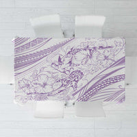 Sharks Couple Dreamy Polynesians Floral Sea Tablecloth Lilac LT7 Lilac - Polynesian Pride