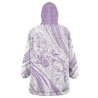 Sharks Couple Dreamy Polynesians Floral Sea Wearable Blanket Hoodie Lilac - Polynesian Pride