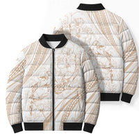 Sharks Couple Dreamy Polynesians Floral Sea Bomber Puffer Jacket Hazel - Polynesian Pride