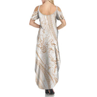 Sharks Couple Dreamy Polynesians Floral Sea Family Matching Summer Maxi Dress and Hawaiian Shirt Hazel - Polynesian Pride