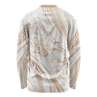 Sharks Couple Dreamy Polynesians Floral Sea Long Sleeve Shirt Hazel - Polynesian Pride