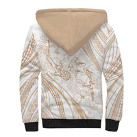 Sharks Couple Dreamy Polynesians Floral Sea Sherpa Hoodie Hazel LT7 - Polynesian Pride