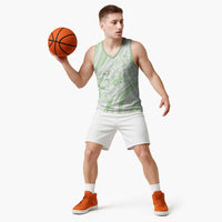 Sharks Couple Dreamy Polynesians Floral Sea Basketball Jersey Emerald - Polynesian Pride