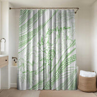 Sharks Couple Dreamy Polynesians Floral Sea Bathroom Set Emerald LT7 Shower Curtain Only Emerald - Polynesian Pride