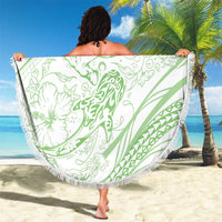 Sharks Couple Dreamy Polynesians Floral Sea Beach Blanket Emerald LT7 - Polynesian Pride