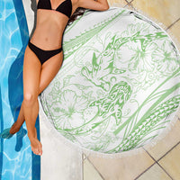 Sharks Couple Dreamy Polynesians Floral Sea Beach Blanket Emerald LT7 - Polynesian Pride