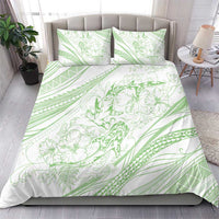 Sharks Couple Dreamy Polynesians Floral Sea Bedding Set Emerald LT7 - Polynesian Pride