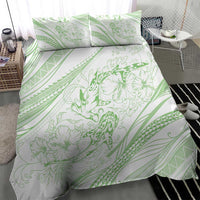 Sharks Couple Dreamy Polynesians Floral Sea Bedding Set Emerald LT7 - Polynesian Pride