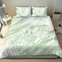 Sharks Couple Dreamy Polynesians Floral Sea Bedding Set Emerald LT7 - Polynesian Pride