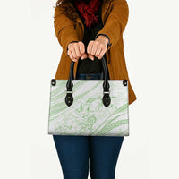 Sharks Couple Dreamy Polynesians Floral Sea Leather Bag Emerald - Polynesian Pride