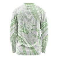 Sharks Couple Dreamy Polynesians Floral Sea Long Sleeve Shirt Emerald - Polynesian Pride