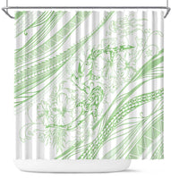 Sharks Couple Dreamy Polynesians Floral Sea Shower Curtain Emerald LT7 Emerald - Polynesian Pride