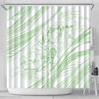 Sharks Couple Dreamy Polynesians Floral Sea Shower Curtain Emerald LT7 - Polynesian Pride