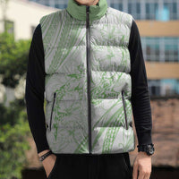 Sharks Couple Dreamy Polynesians Floral Sea Sleeveless Puffer Jacket Emerald - Polynesian Pride