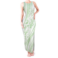 Sharks Couple Dreamy Polynesians Floral Sea Tank Maxi Dress Emerald - Polynesian Pride
