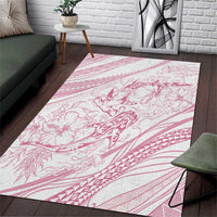Sharks Couple Dreamy Polynesians Floral Sea Area Rug Pink LT7 Pink - Polynesian Pride