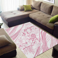 Sharks Couple Dreamy Polynesians Floral Sea Area Rug Pink LT7 - Polynesian Pride