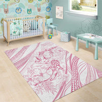 Sharks Couple Dreamy Polynesians Floral Sea Area Rug Pink LT7 - Polynesian Pride