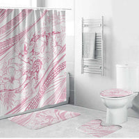 Sharks Couple Dreamy Polynesians Floral Sea Bathroom Set Pink LT7 Bathroom Set (4 pcs) Pink - Polynesian Pride