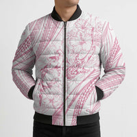 Sharks Couple Dreamy Polynesians Floral Sea Bomber Puffer Jacket Pink LT7 - Polynesian Pride