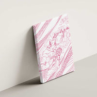Sharks Couple Dreamy Polynesians Floral Sea Canvas Wall Art Pink LT7 - Polynesian Pride