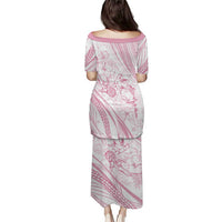 Sharks Couple Dreamy Polynesians Floral Sea Family Matching Puletasi and Hawaiian Shirt Pink - Polynesian Pride