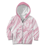 Sharks Couple Dreamy Polynesians Floral Sea Kid Hoodie Pink LT7 Zip Hoodie Pink - Polynesian Pride