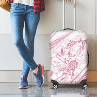 Sharks Couple Dreamy Polynesians Floral Sea Luggage Cover Pink LT7 - Polynesian Pride