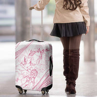 Sharks Couple Dreamy Polynesians Floral Sea Luggage Cover Pink LT7 - Polynesian Pride