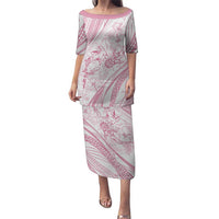 Sharks Couple Dreamy Polynesians Floral Sea Puletasi Pink - Polynesian Pride