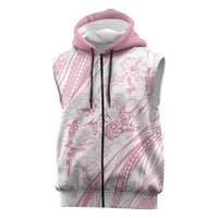 Sharks Couple Dreamy Polynesians Floral Sea Sleeveless Zip Hoodie Pink - Polynesian Pride