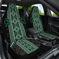 Jade Tukutuku Pattern Aotearoa Car Seat Cover Niho Taniwha and Puhoro Motifs
