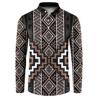 Classic Tukutuku Pattern Aotearoa Button Sweatshirt Niho Taniwha and Puhoro Motifs