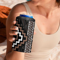 Classic Tukutuku Pattern Aotearoa 4 in 1 Can Cooler Tumbler Niho Taniwha and Puhoro Motifs