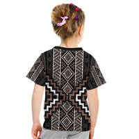 Classic Tukutuku Pattern Aotearoa Kid T Shirt Niho Taniwha and Puhoro Motifs LT7 - Polynesian Pride