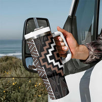 Classic Tukutuku Pattern Aotearoa Tumbler With Handle Niho Taniwha and Puhoro Motifs LT7 - Polynesian Pride