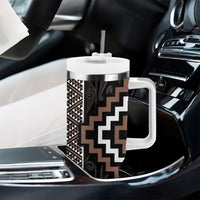 Classic Tukutuku Pattern Aotearoa Tumbler With Handle Niho Taniwha and Puhoro Motifs LT7 - Polynesian Pride