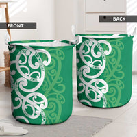 Pounamu Green Maori Laundry Basket Koru Kowhaiwhai - Polynesian Pride