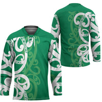 Pounamu Green Maori Hockey Jersey Koru Kowhaiwhai LT7 - Polynesian Pride