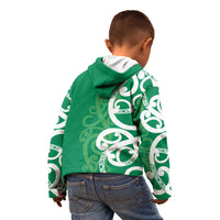 Pounamu Green Maori Kid Hoodie Koru Kowhaiwhai - Polynesian Pride