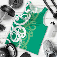 Pounamu Green Maori Men Tank Top Koru Kowhaiwhai LT7 - Polynesian Pride