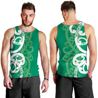 Pounamu Green Maori Men Tank Top Koru Kowhaiwhai LT7 - Polynesian Pride