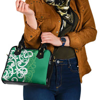 Pounamu Green Maori Shoulder Handbag Koru Kowhaiwhai - Polynesian Pride